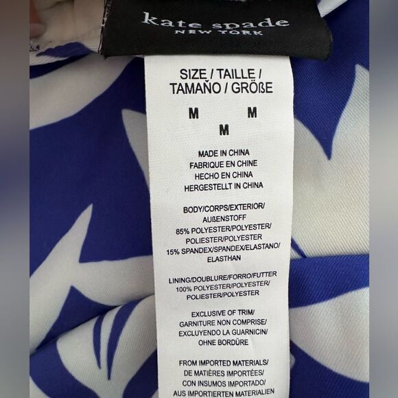 NWT Kate Spade Long Sleeve One-Piece Swimsuit (Med) - Picture 7 of 8